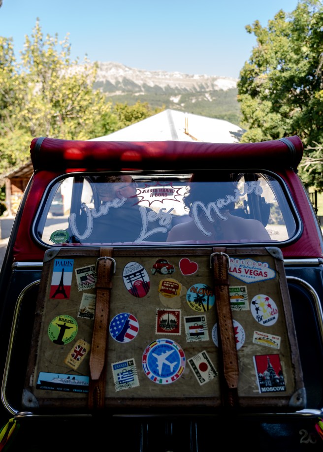 2cv vive les mariés montagne forêt montclar vallée de la blanche