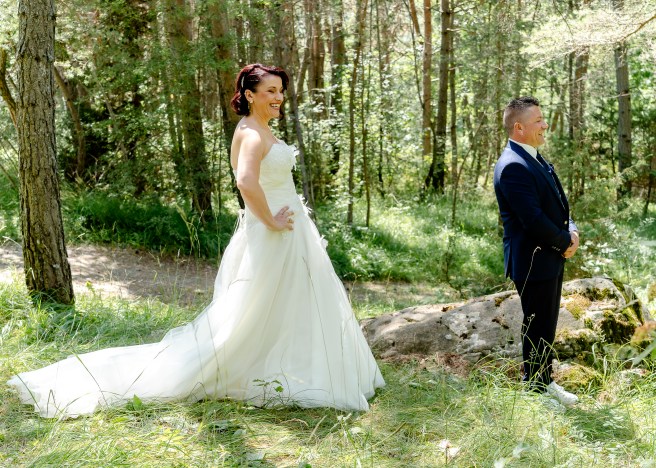 découverte des mariés forêt mariage montclar